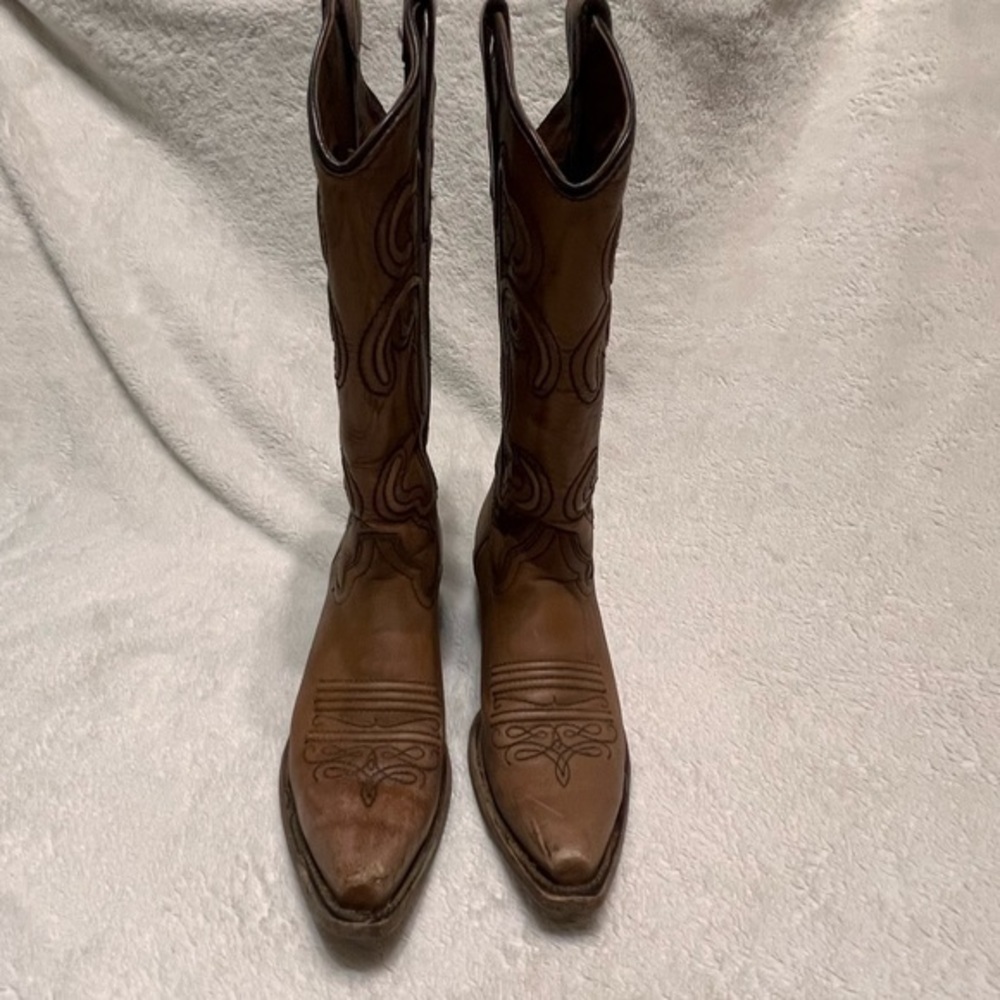 CIRCLE G BROWN SNIP TOE COWBOY BOOTS 7.5 - Picture 4 of 16